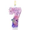 BOXOB Candele Compleanno Sirena, Candele Numeriche Rosa Viola Decorazioni Coda Sirena Cake Topper per Festa Matrimonio Anniversario (7)