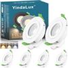 YindaLux 6x Faretti da incasso 230V 5W IP65 Dimmerabile 2700K 4000K 6000K, GU10 Faretti led soffitto Bianco, Diametro Foro Ø68-80mm, Faretto led da incasso per cartongesso, cucina