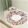 HAOLESHITE Tappetino da doccia di sicurezza, antiscivolo, 60 x 60 cm, rotondo, in PVC, morbido e confortevole, antiscivolo, antiscivolo, per bagno, piatti doccia (multicolore)