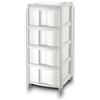 Tontarelli Cassettiera in Bambù a 4 Cassetti Alti, Bianca - Organizer Elegante e Funzionale per Casa e Ufficio, 39,5x38.5x86 cm