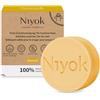 Niyok® Pulizia del viso fissa Olio di mandorle (80 g) - Sapone viso per pelle secca - Cura della pelle del viso senza seccarsi - Sapone viso vegano - Cosmetici naturali biologici - Saponi naturali