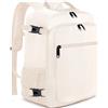 EZUOLA Zaino Ryanair 40x20x25 per Donna 20L Bagaglio a Mano Piccolo da Viaggio Aereo Casual 14 Pollici Porta PC Borsa da Cabina con Porta USB, Beige