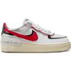 NIKE Air Force 1 Shadow, Sneaker Donna, Bianco/Gym Rosso/Nero/Argento Metallizzato, 38.5 EU