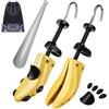 eachway Pair of Professional 2-Way Shoe Stretcher Premium Shoe Trees in plastica Resistente, Regolabile in Lunghezza e Larghezza Durevole Scarpa Shaper per Uomini e Donne, Yellow, Large
