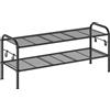 SONGMICS Scarpiera, Scaffale Porta Scarpe a 3 Ripiani Regolabili in Altezza, in Metallo con 4 Ganci, Contiene 15 Paia di Scarpe, per Ingresso, Corridoio, Armadio, Montaggio Facile, Nero LMR128B01