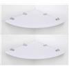 BSM Marketing Set di 2 mensole angolari galleggianti in acrilico con supporti cromati, disponibili in trasparente, nero e bianco (bianco, 300 mm x 2)
