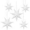 Wishstar Paper Star Lantern, 5 Stelle di Carta White da Appendere, 3 Diametro 25 cm, 2 Diametro 40 cm, Decorazione per Natale, Matrimoni, Compleanni, Feste, Baby Shower, Vacanze