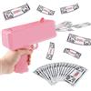 Silkwish Money Gun con 100 banconote - soldi pistola sparatutto - pistola giocattolo per film - pistola per giochi - pistola per oggetti di scena per sparare soldi finti, rosa