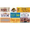 OPO 10 - Set di 9 repliche di Targa per Auto dai Famosi Film Jurassic Ghostbusters Starsky Magnum Titanic e Back TO The Future (PF06)