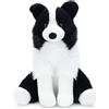 WEIGEDU WEIGDU Peluche a forma di Border Collie - 30.5cm, cucciolo bianco e nero realistico, tenero animale da fattoria, per bambini, bambine, bambini, compleanno