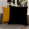 PETTI Artigiani Italiani - Coppia di Federe Cuscino 80x80 cm in Microfibra, Cuscini Arredo Camera da Letto, Divano, Set 2 Fodere Copricuscino, Federa Double Face Giallo Ocra e Nero