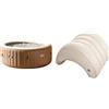 Intex 28426 Pure Spa Bubble Therapy, 196 X 71 Cm 4 Posti, Sabbia, con Pompa, Riscaldatore, Sistema Purificazione Acqua, Beige Classic & 28501 Poggiatesta per Spa