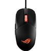 ASUS ROG Strix Impact III Gaming Mouse, Semi-Ambidestro, Wired, Leggero, Sensore 12000 DPI, 5 Pulsanti programmabili, Interruttori sostituibili, Cavo Paracord, Mouse da gioco FPS, Nero