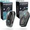 INTERPHONE Interfono moto coppia U-COM 7R e U-COM 3HD, Bundle di 2 interfoni moto pilota-passeggero, Interfono casco con Bluetooth 5.1 per comunicazione di gruppo fino a 4 utenti, Impermeabile IP67