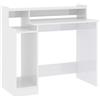vidaXL Scrivania con LED Bianco Lucido 97x45x90cm in Legno Multistrato
