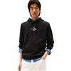 Tommy Hilfiger Uomo Felpa Outline Flag Script con Cappuccio, Nero (Black), XXL