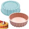 Ropniik 2 stampi in silicone per torte Charlotte,20 cm antiaderenti rotondi in silicone per cheesecake,torta al cioccolato,torta flan pane teglie per feste di compleanno fai da te (blu+rosa)