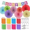 Slvoaujtk Candy Bar 95 Pezzi Accessori Candy Bar Tra Cui 80 Bustine Regalo Piccole 4 Clip e 2 Spatole di Caramelle 8 Ventagli di Carta Decorativa e 1 Striscione CANDY BAR per la Festa di Compleanno Carnevale