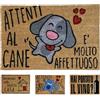 KOKO DOORMATS Zerbino ingresso casa in Fibra di Cocco "Attenti al Cane" | Tappeto Ingresso Esterno con Base Antiscivolo in PVC | Design Simpatico e Resistente da 40x60 cm per Porta d'Ingresso