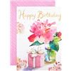 Hallmark Biglietto di compleanno - classico design floreale ad acquerello, biglietto di compleanno con fiore