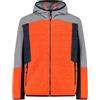 CMP - Giacca da bambino in pile Knit Tech con cappuccio fisso, Arancio-B. Blue, 98