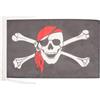 AZ FLAG Bandiera Pirata Con Bandana Rosso 45x30 cm - Bandierina Dei Pirati - Teschio 30 x 45 cm Cordicelle