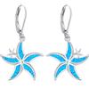 Eusense Orecchini a Stella Marina in Argento 925 Opale Blu Orecchini a Stella Marina Animale Gioielli a Stella Marina Regalo per Ragazze Donne