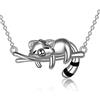 YAFEINI Collana con ciondolo a forma di panda rosso, in argento Sterling, con ciondolo a forma di panda rosso, per donne e ragazze, idea regalo di Natale, Argento,
