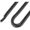 FindChic Collana Uomo Nero a Catena Cubana Miami in Acciaio Inossidabile Piatta 9mm Lunghezza 76cm Collana Uomo Acciaio Stile Hip Hop Punk