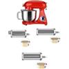 DCG Impastatrice planetaria 7 litri KM1510 DCG 1800W con accessorio spaghetti, sfogliatrice, fettuccine (Red)