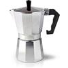 Café Olé Caffettiera Moka in alluminio per caffè macinato, cappuccini, latti, bianchi piatti, 3 tazze (120 ml)