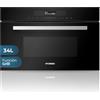 Hyundai Microonde 34 litri Integrabile con Grill Vetro Nero HHMW3414DGB00. 900 W, griglia 1100 W, 11 programmi, modalità scongelamento, rivestimento interno, facile pulizia, timer 95 min.