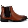 UOMO DESIGN - Stivaletti Chelsea eleganti in ecopelle o camoscio da uomo - Karl, Cognac P, 42 EU