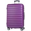 ITACA - Valigia 23Kg da stiva capiente Valigia rigida XL con ruote silenziose Valigia espandibile Trolley Grande Rigido leggero ideale per viaggi lunghi con Lucchetto a combinazione, Viola