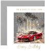 Old English Company Old English Co. - Biglietto di auguri di compleanno speciale per figlio, con auto sportiva rossa, per figlio adolescente, per 17°, 18°, 20°, 21°, 25°, 30° compleanno