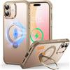 CUTELFON Custodia O3 Mag-Stand per iPhone 17 con Supporto a 360°,[Compatibile con MagSafe][Eccezionalmente Delicata Sulla Pelle] Sottile Eopaca Magnetica Traslucida 6,3, Oro Opaco
