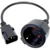 BLOMBLAUM Cavo ups spina Presa Schuko Bipasso nero black per gruppo ups di continuità convertitore adattatore corto spina per pc fisso e stampante femmina maschio cable salva spazio