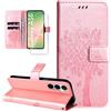 Dcjlbo Cover per Samsung Galaxy A56 5G Custodia Cover in Pelle Portafoglio a Libro con Pellicola Vetro Temperato Porta Carte Cover Flip Case Antiurto Custodia per Samsung A56 5G-Oro Rosa