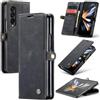 Azororo Cover per Samsung Galaxy Z Fold 4 5G, Premium PU Pelle Custodia, Magnetica Carta Fessura Portafoglio Case, Flip Cavalletto Custodia per Samsung Galaxy Z Fold 4 - Nero