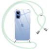 Pnakqil Cover per iPhone 17 con Cordino, Trasparente Custodia con Laccio Tracolla Cellulare Girocollo Collana Protettiva per iPhone 17 6,3 Pollic, Verde