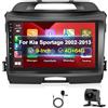 Motorsi 4GB+64GB Carplay Autoradio per Kia Sportage 2010-2016, 9 Android Radio con Wireless Android Auto GPS WiFi Hifi Bluetooth 5.0 RDS FM Navigazione 2USB SWC Canbus+AHD Telecamera Posteriore+MIC