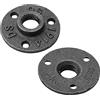MroMax 2 staffe da pavimento con flangia da 65 mm, in ghisa malleabile, stile retrò, raccordi industriali per flange per tubi fai da te, mensola galleggiante a parete con parole nere G1/2