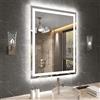 Snowdool Specchio da Bagno a LED, Specchio Cosmetico da 60x80 cm con illuminazione, Specchio da parete Retroilluminato, Dimmerabile, 3 Colori Luce, Antiappannamento, Funzione Memoria, IP44