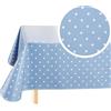 Home Direct Tovaglia in Tela Cerata PVC, Tovaglia Protettiva, Tovaglia Lavabile, Piccoli Pois, Blu Grigio, 100 cm X 140 cm,