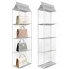 F&D Home Organizzatore Armadio per Borse, in Tessuto Non Tessuto e Rete, Grigio, 110x40x16 cm, Porta Borse da Armadio Salvaspazio Set da 2