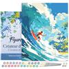 Figured'Art Dipingere con i Numeri con Telaio - Paint by Numbers Surf alle Hawaii, Passatempo per Adulti, Kit Completo, Hobby Creativi - Quadri fai da te 40x50cm Tela Già Incorniciata
