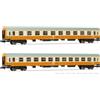 ARNOLD HN4435 Dr, Confezione da 2 carrozze Stadteexpress, Carrozza di 1a Classe più 2a Classe, livrea Arancione, Beige, carrozze passeggeri epIV