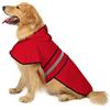 HDE Poncho impermeabile con cappuccio per cani e cuccioli di piccola e XL (rosso, L)