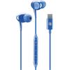 Music Sound - Auricolari In-Ear - Auricolari con Filo e Microfono - Compatibilità USB-C - Dettagli metallici - Colore Blu