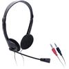 iggual - Cuffie con microfono ruotabile di 90° e cavo di 1,8 m con connessione jack 2 x 3,5 mm, con rotella per la regolazione del volume